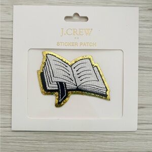 J.Crew book sticker patch with gold trim